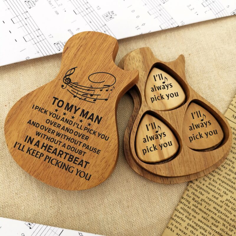 guitar picks to my man in a heartbeat wood guitar picks with case giveme gifts 16533801992253 scaled