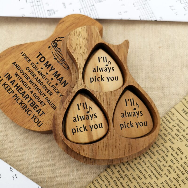 guitar picks to my man in a heartbeat wood guitar picks with case giveme gifts 16533802090557 scaled