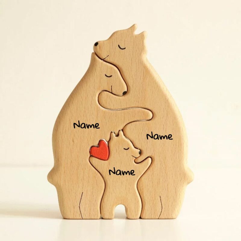 home decor wooden bear family personalized name puzzle 3 personalized names giveme gifts 31047157710909