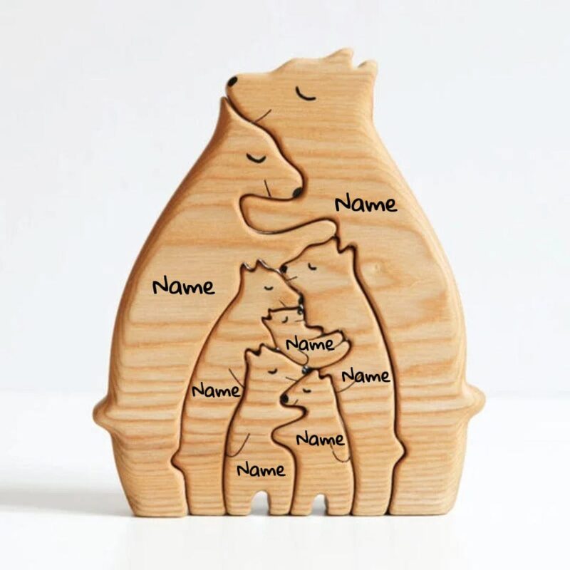 home decor wooden bear family personalized name puzzle 3 personalized names giveme gifts 31047157841981