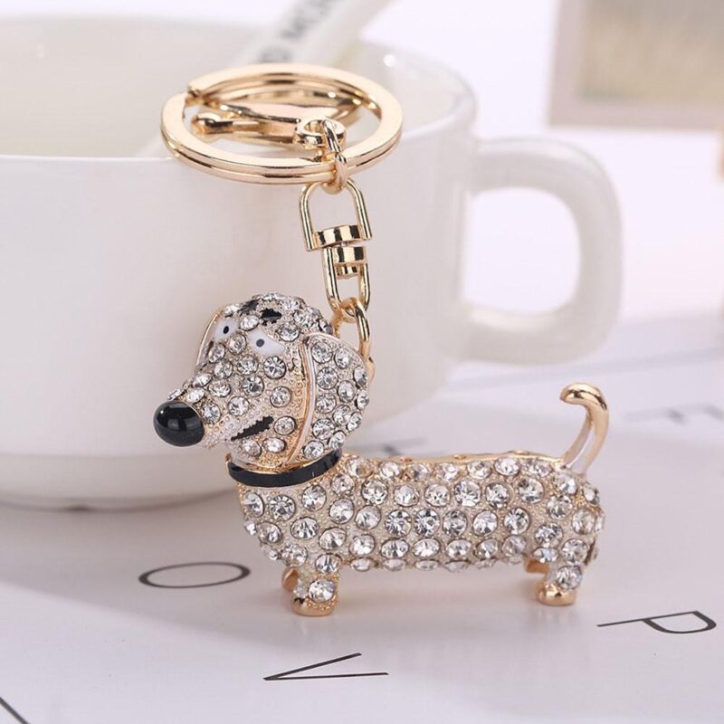 keychains cute dachshund lover keychain white giveme gifts 2217333424155