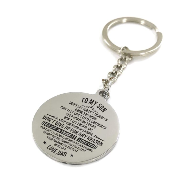 keychains dad to son believe in yourself i love you personalized keychain giveme gifts 4881941299261