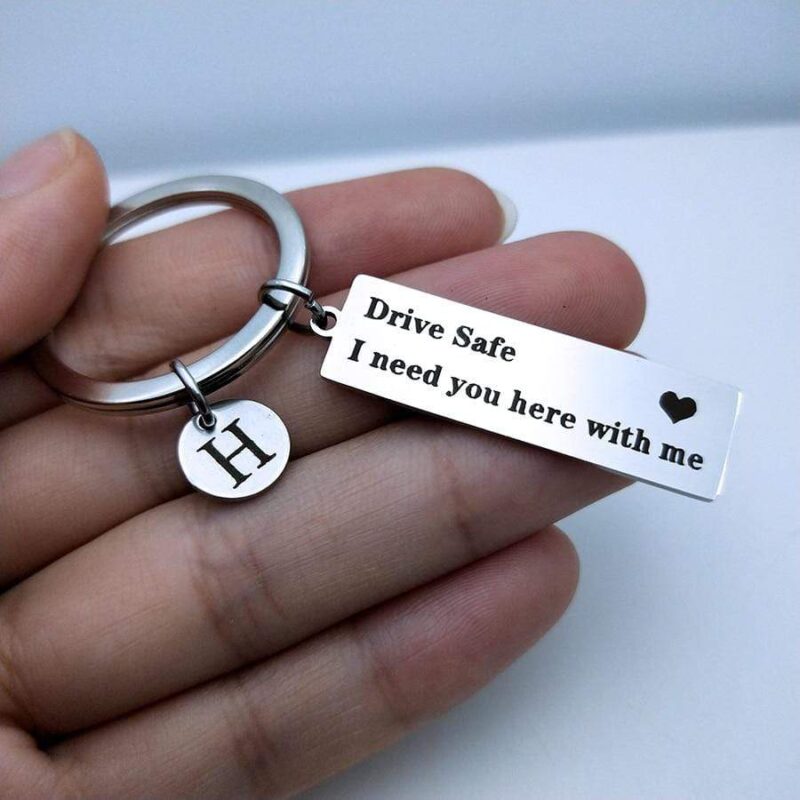 keychains drive safe customized keychain with letter pendant giveme gifts 16765917265981
