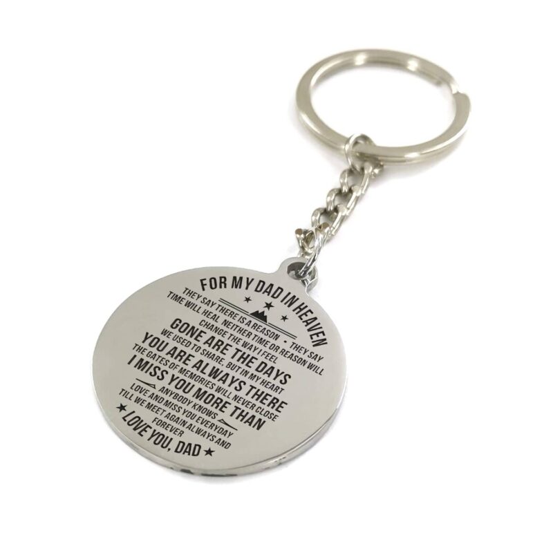 keychains for dad to my dad in heaven i miss you personalized keychain giveme gifts 4867199402045