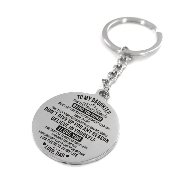 keychains for daughter dad to daughter believe in yourself personalized keychain giveme gifts 4884740243517