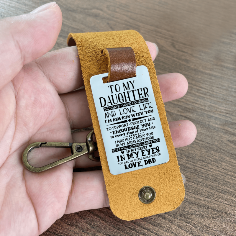 keychains for daughter dad to daughter i am always with you leather customized keychain giveme gifts 28283117207613