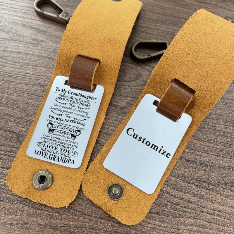 keychains for granddaughter grandpa to granddaughter you will never lose leather customized keychain giveme gifts 28283338096701