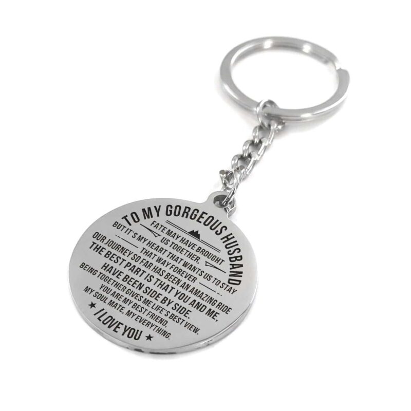 keychains for husband to my gorgeous husband i love you personalized keychain giveme gifts 4875113660477