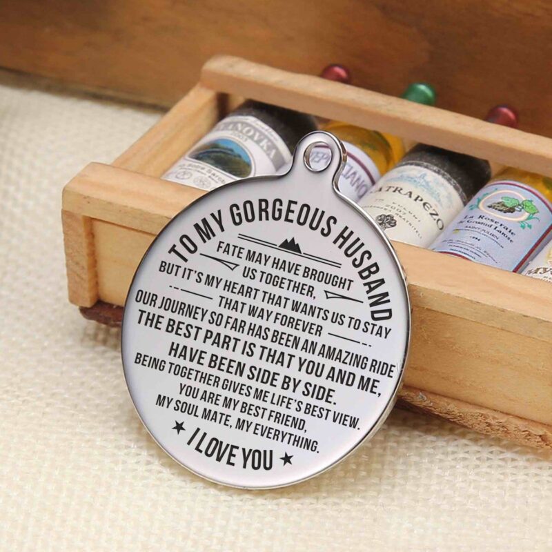 keychains for husband to my gorgeous husband i love you personalized keychain giveme gifts 4875113791549