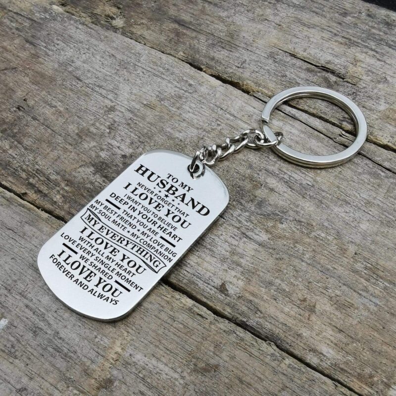 keychains for husband to my husband i love you with all my heart personalized keychain giveme gifts 4888320770109