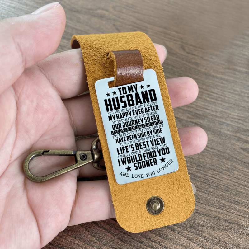 keychains for husband to my husband i would find you sooner leather customized keychain giveme gifts 28281779945533