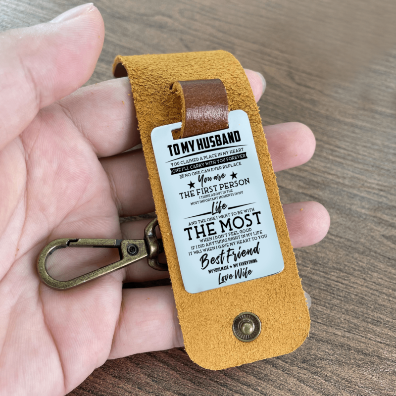 keychains for husband to my husband you are the first person leather customized keychain giveme gifts 28282962608189