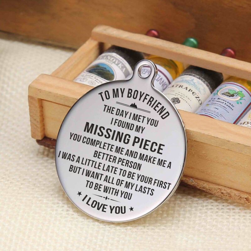 keychains for lovers to my boyfriend i found my missing piece personalized keychain giveme gifts 31079807549501