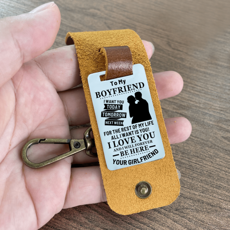 keychains for lovers to my boyfriend i love you leather customized keychain giveme gifts 28283443445821