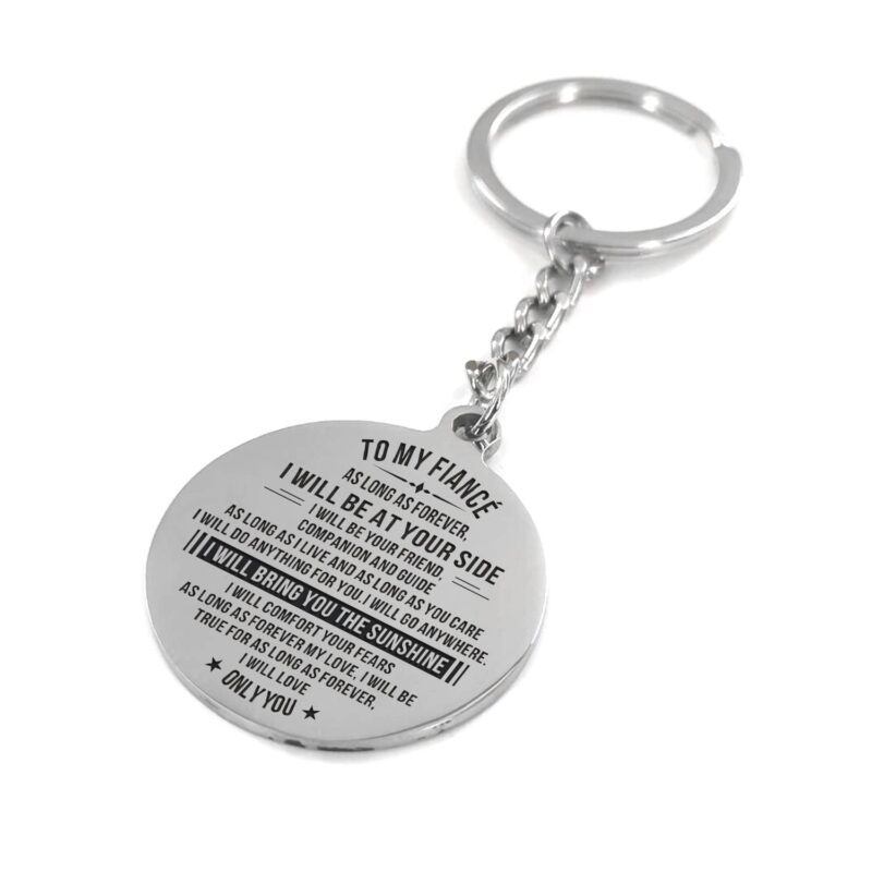 keychains for lovers to my fiance i will be at your side personalized keychain giveme gifts 4883445415997