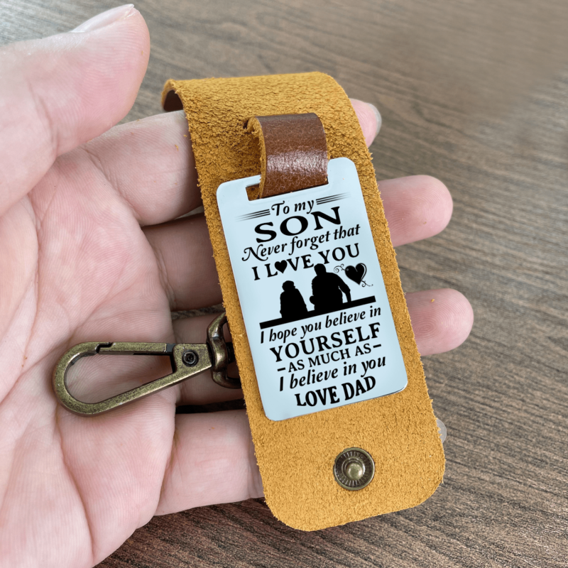 keychains for son dad to son believe in yourself leather customized keychain giveme gifts 28283084996669