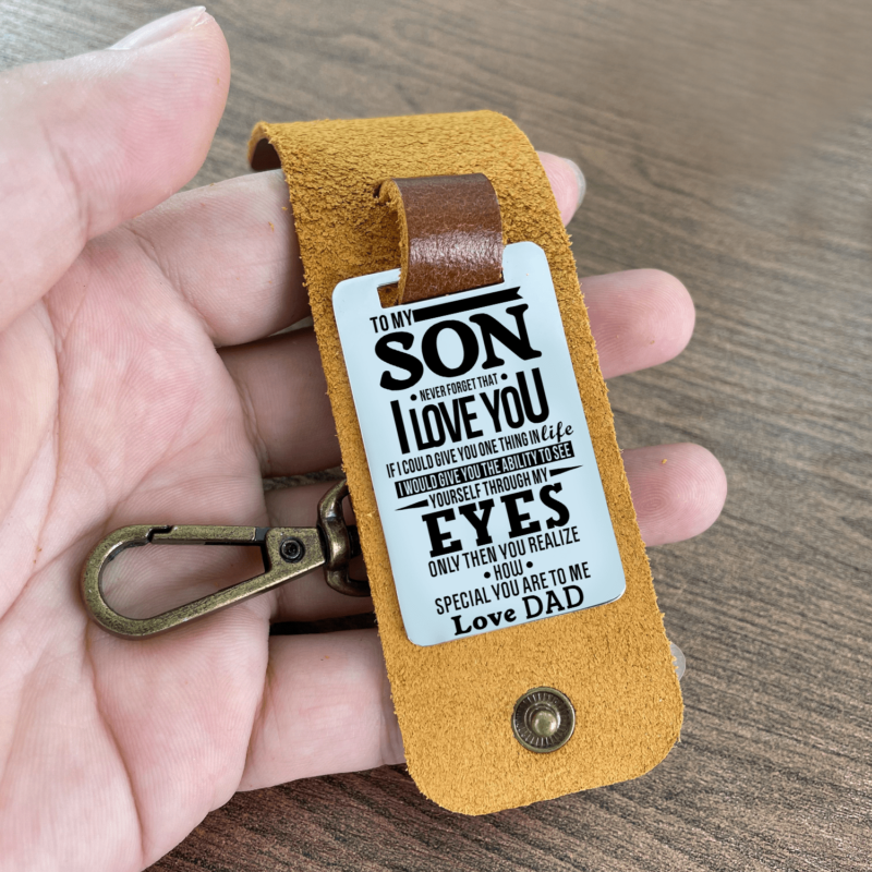 keychains for son dad to son i love you leather customized keychain giveme gifts 28280429707325