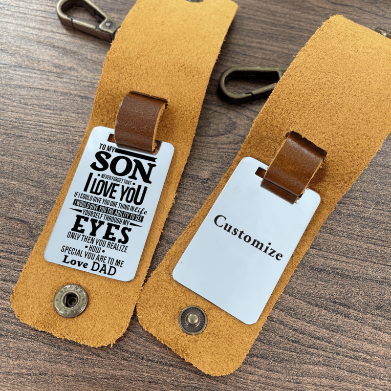 keychains for son dad to son i love you leather customized keychain giveme gifts 28280429805629