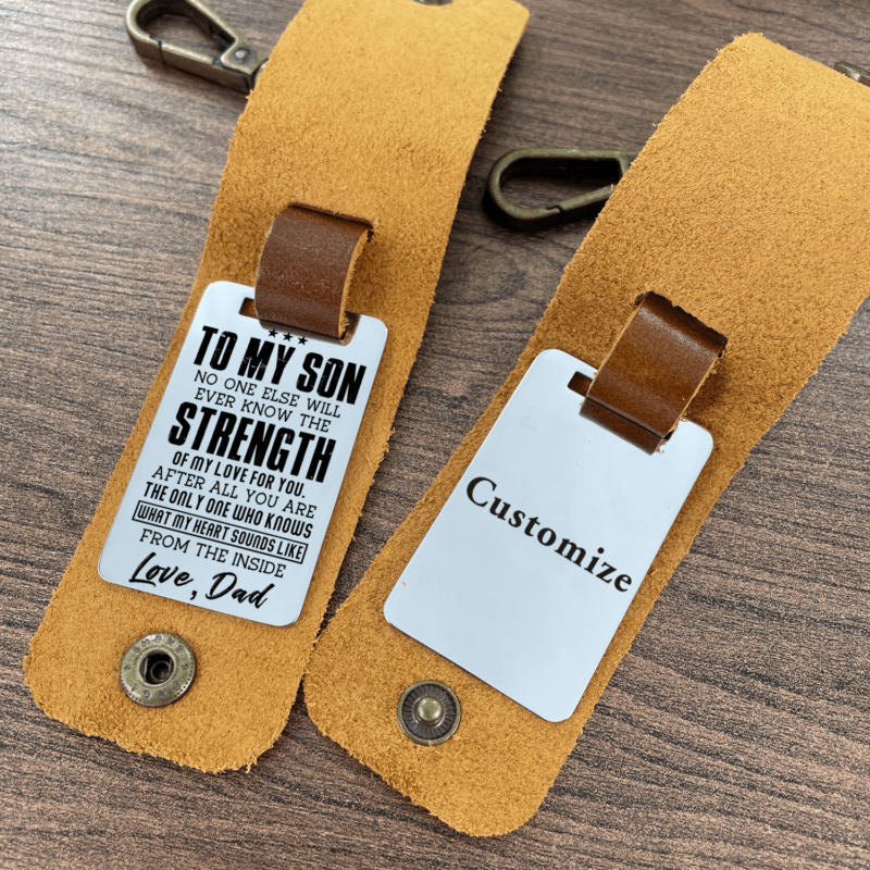 keychains for son dad to son strength leather customized keychain giveme gifts 28281791873085
