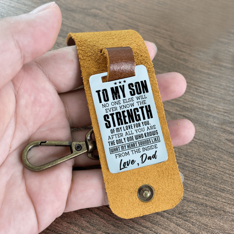 keychains for son dad to son strength leather customized keychain giveme gifts 28281791905853