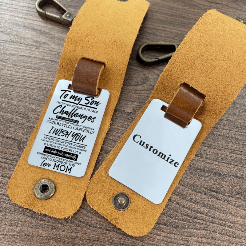 keychains for son mom to son challenges with confidence leather customized keychain giveme gifts 28282763477053