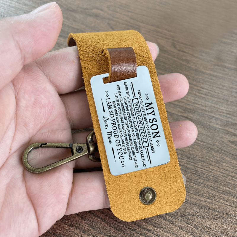 keychains for son mom to son i am so proud of you leather customized keychain giveme gifts 28279808000061