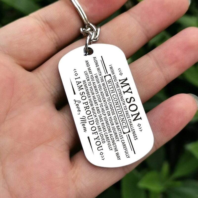 keychains for son mom to son i am so proud of you personalized keychain giveme gifts 4885333082173