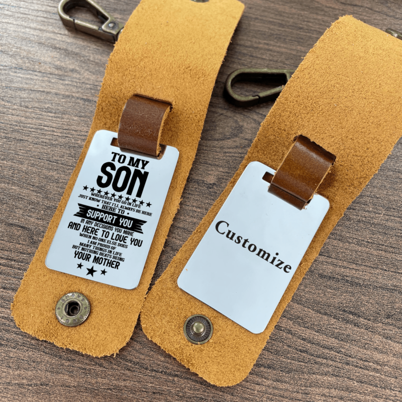 keychains for son mom to son i will always support you leather customized keychain giveme gifts 28283095646269
