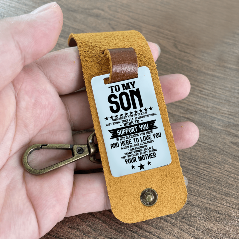 keychains for son mom to son i will always support you leather customized keychain giveme gifts 28283095679037