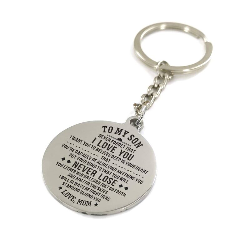 keychains for son mom to son never lose i will always stand behind you personalized keychain giveme gifts 4877034979389