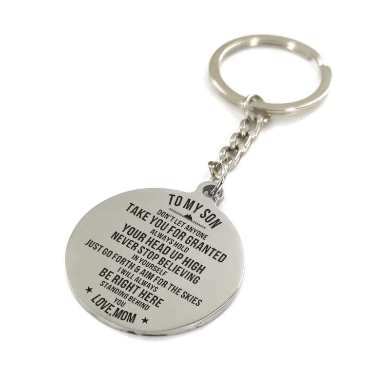 keychains for son mom to son never stop believing in yourself personalized keychain giveme gifts 4883382370365