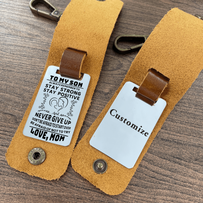 keychains for son mom to son stay strong stay positive leather customized keychain giveme gifts 28286757404733