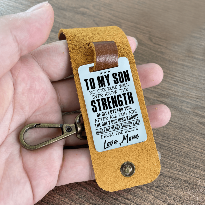 keychains for son mom to son strength leather customized keychain giveme gifts 28281789218877