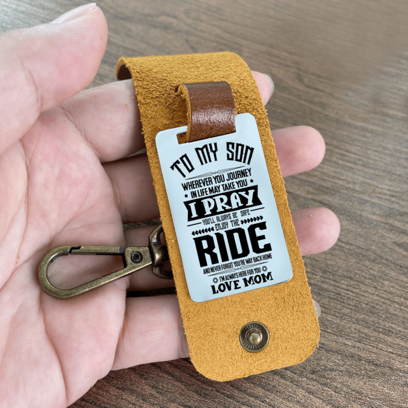 keychains for son mom to son you will always be safe leather customized keychain giveme gifts 28283092041789