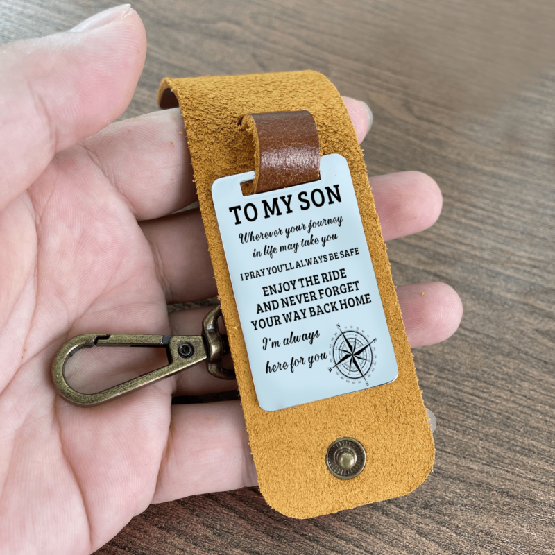 keychains for son to my son i am always here for you leather customized keychain giveme gifts 28286893162557