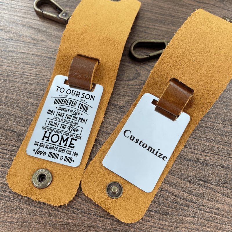 keychains for son to our son enjoy the ride leather customized keychain giveme gifts 28286870978621