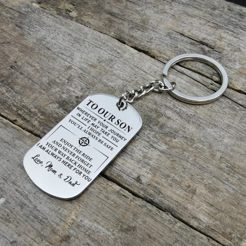keychains for son to our son we hope you will always be safe personalized keychain giveme gifts 31080308375613