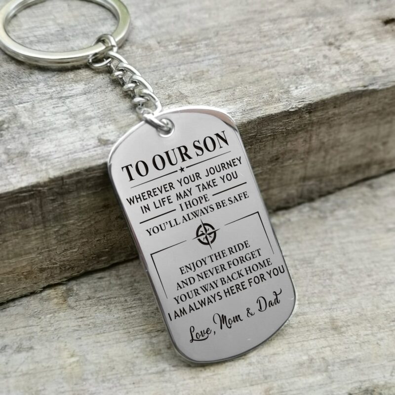 keychains for son to our son we hope you will always be safe personalized keychain giveme gifts 31080308441149
