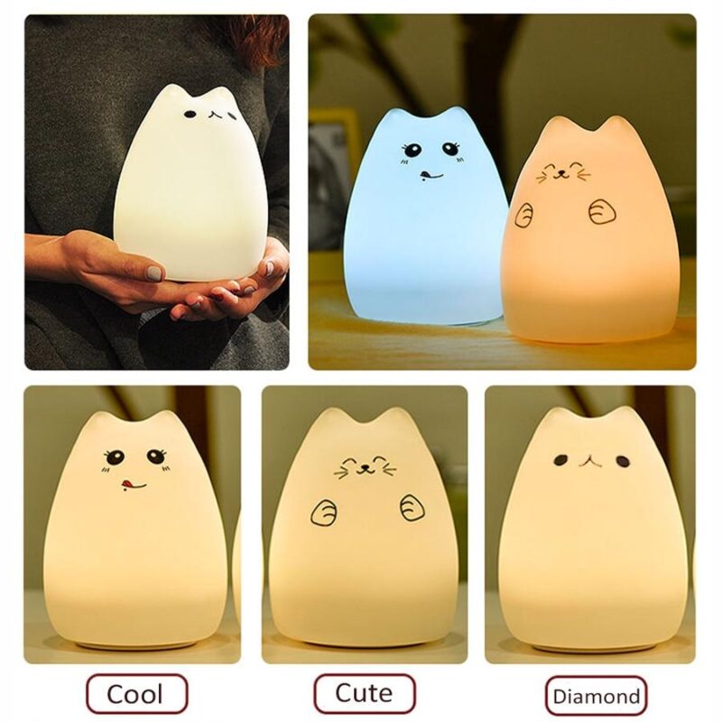 led lamp super cute cartoon night light silicone 3d led lamp giveme gifts 4475352711229