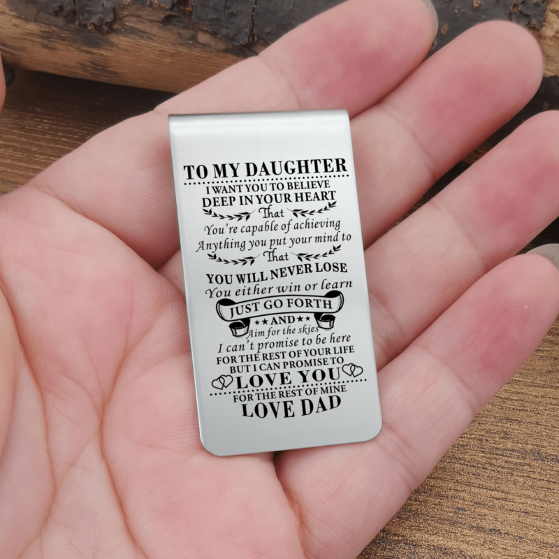 money clips for daughter dad to daughter i can promise to love you engraved money clip giveme gifts 28042376314941