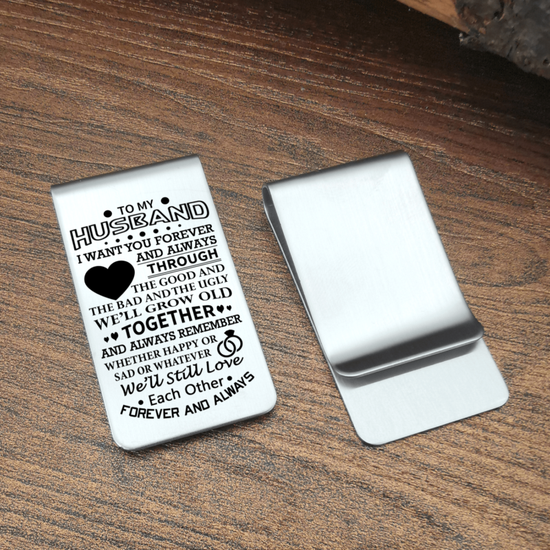 money clips for husband to my husband i want you forever engraved money clip giveme gifts 28081146331197