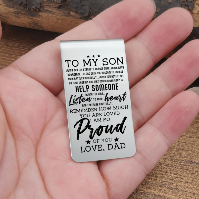 money clips for son dad to son listen to your heart engraved money clip giveme gifts 28061191700541