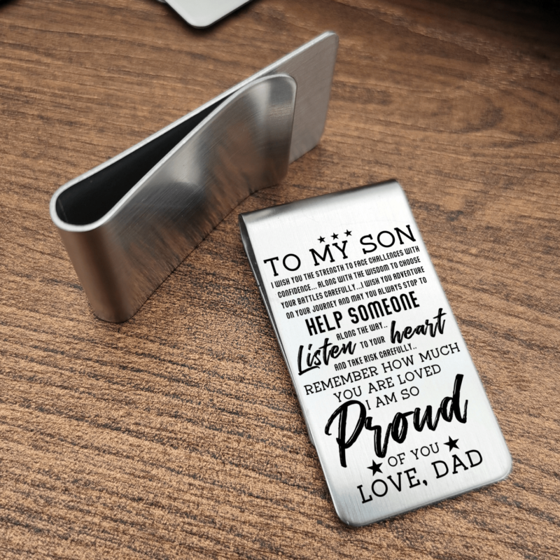 money clips for son dad to son listen to your heart engraved money clip giveme gifts 28061191733309
