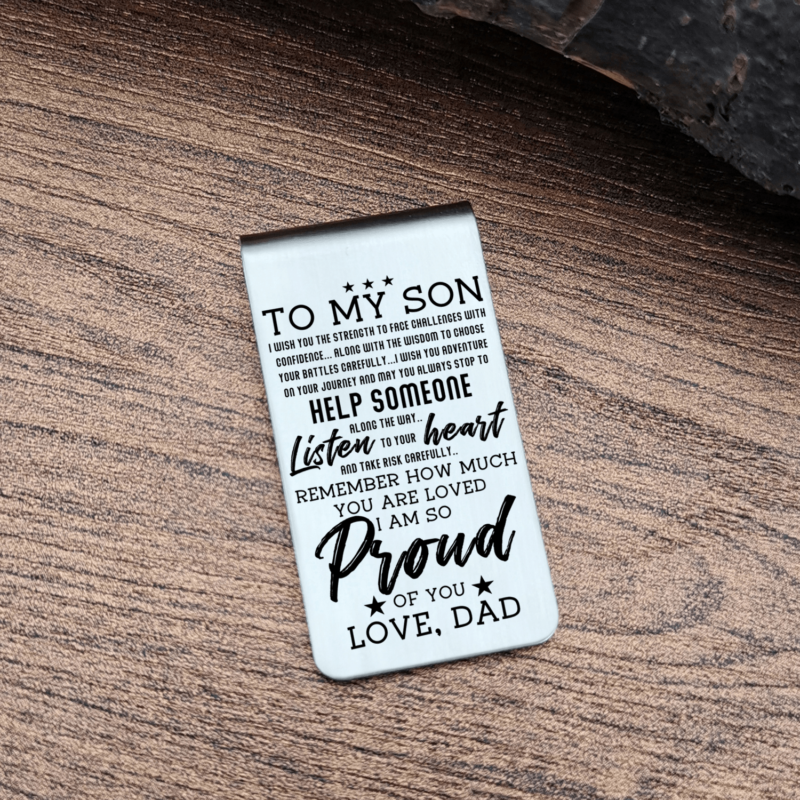 money clips for son dad to son listen to your heart engraved money clip giveme gifts 28061191766077