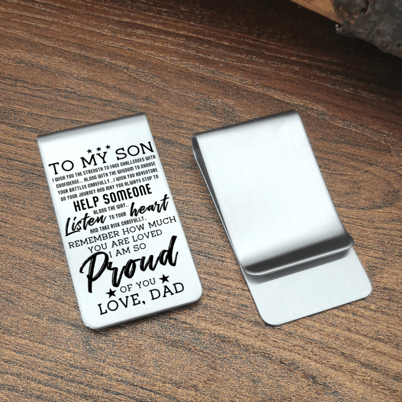 money clips for son dad to son listen to your heart engraved money clip giveme gifts 28061191798845