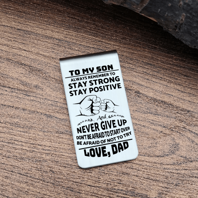 money clips for son dad to son never give up engraved money clip giveme gifts 28075598610493