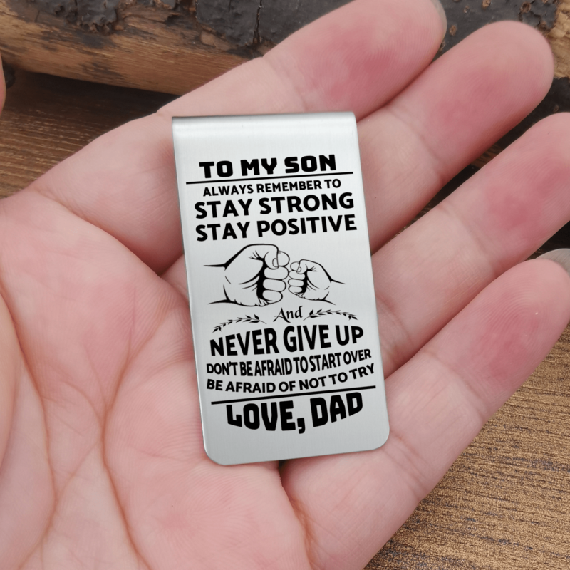 money clips for son dad to son never give up engraved money clip giveme gifts 28075598708797