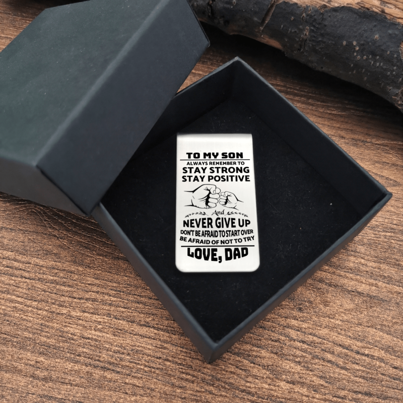 money clips for son dad to son never give up engraved money clip giveme gifts 28075598774333