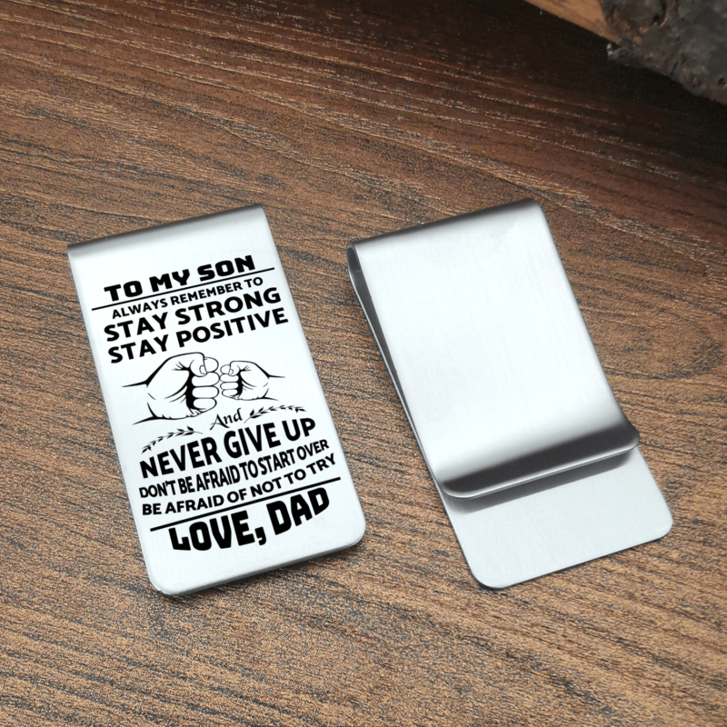 money clips for son dad to son never give up engraved money clip giveme gifts 28075598807101