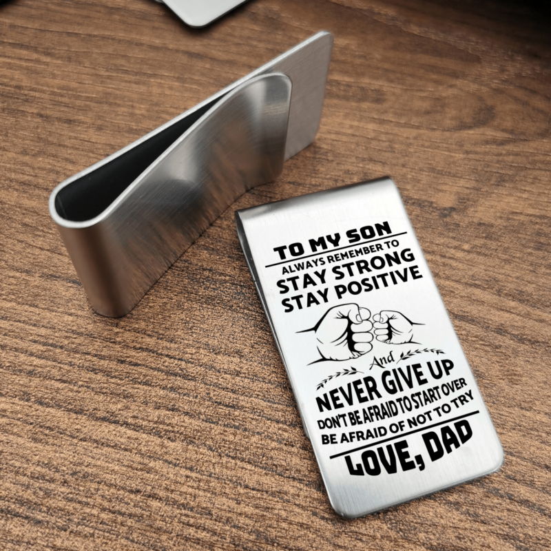 money clips for son dad to son never give up engraved money clip giveme gifts 28075598872637
